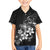 Hawaii Honu Kid Hawaiian Shirt Polynesian Curves Plumeria Grayscale - Polynesian Pride