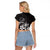 Hawaii Honu Raglan Cropped T Shirt Polynesian Curves Plumeria Grayscale - Polynesian Pride