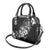 Hawaii Honu Shoulder Handbag Polynesian Curves Plumeria Grayscale - Polynesian Pride