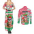 Hawaii Christmas Couples Matching Summer Maxi Dress and Long Sleeve Button Shirts Santa Claus Surf Mele Kalikimaka LT05 - Polynesian Pride