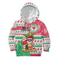 Hawaii Christmas Kid Hoodie Santa Claus Surf Mele Kalikimaka LT05 Red - Polynesian Pride