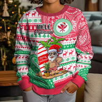Hawaii Christmas Kid Ugly Christmas Sweater Santa Claus Surf Mele Kalikimaka LT05 - Polynesian Pride