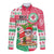 Hawaii Christmas Long Sleeve Button Shirt Santa Claus Surf Mele Kalikimaka LT05 Unisex Red - Polynesian Pride
