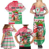 Personalized Hawaii Christmas Family Matching Summer Maxi Dress and Hawaiian Shirt Santa Claus Surf Mele Kalikimaka LT05 - Polynesian Pride