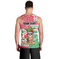 Personalized Hawaii Christmas Men Tank Top Santa Claus Surf Mele Kalikimaka LT05 - Polynesian Pride