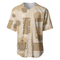 Vintage Lapita Baseball Jersey Iconic Double Face Pattern Beige