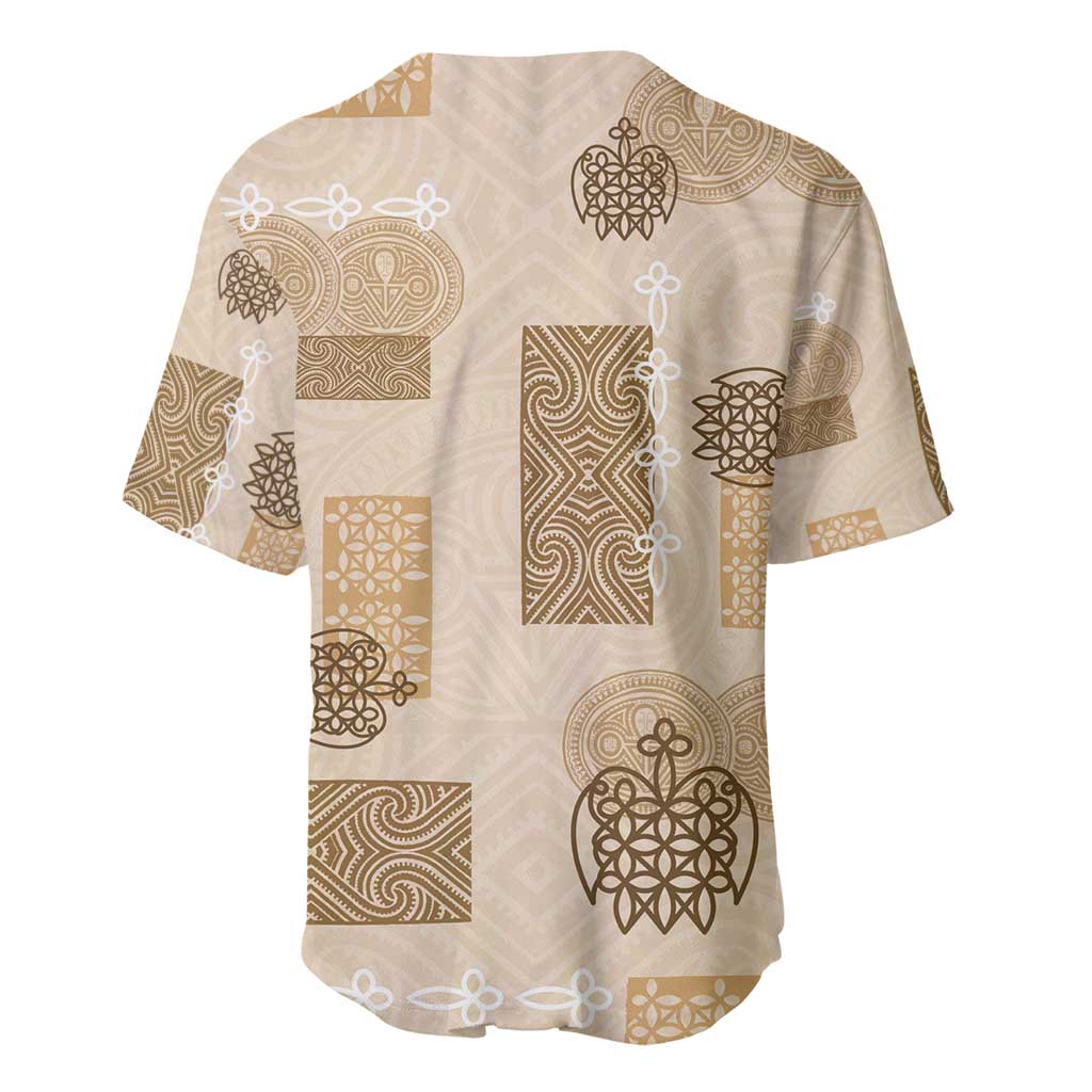Vintage Lapita Baseball Jersey Iconic Double Face Pattern Beige