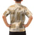 Vintage Lapita Family Matching Long Sleeve Bodycon Dress and Hawaiian Shirt Iconic Double Face Pattern Beige