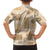 Vintage Lapita Family Matching Off The Shoulder Long Sleeve Dress and Hawaiian Shirt Iconic Double Face Pattern Beige