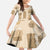 Vintage Lapita Family Matching Off The Shoulder Long Sleeve Dress and Hawaiian Shirt Iconic Double Face Pattern Beige