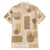 Vintage Lapita Family Matching Short Sleeve Bodycon Dress and Hawaiian Shirt Iconic Double Face Pattern Beige