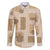 Vintage Lapita Family Matching Short Sleeve Bodycon Dress and Hawaiian Shirt Iconic Double Face Pattern Beige
