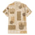 Vintage Lapita Family Matching Summer Maxi Dress and Hawaiian Shirt Iconic Double Face Pattern Beige