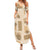 Vintage Lapita Family Matching Summer Maxi Dress and Hawaiian Shirt Iconic Double Face Pattern Beige