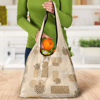 Vintage Lapita Grocery Bag Iconic Double Face Pattern Beige