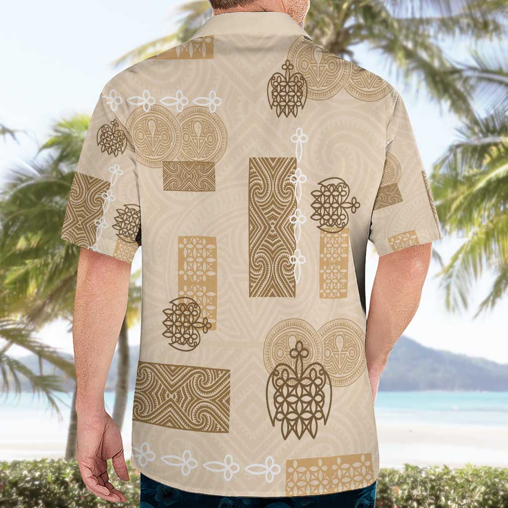 Vintage Lapita Hawaiian Shirt Iconic Double Face Pattern Beige