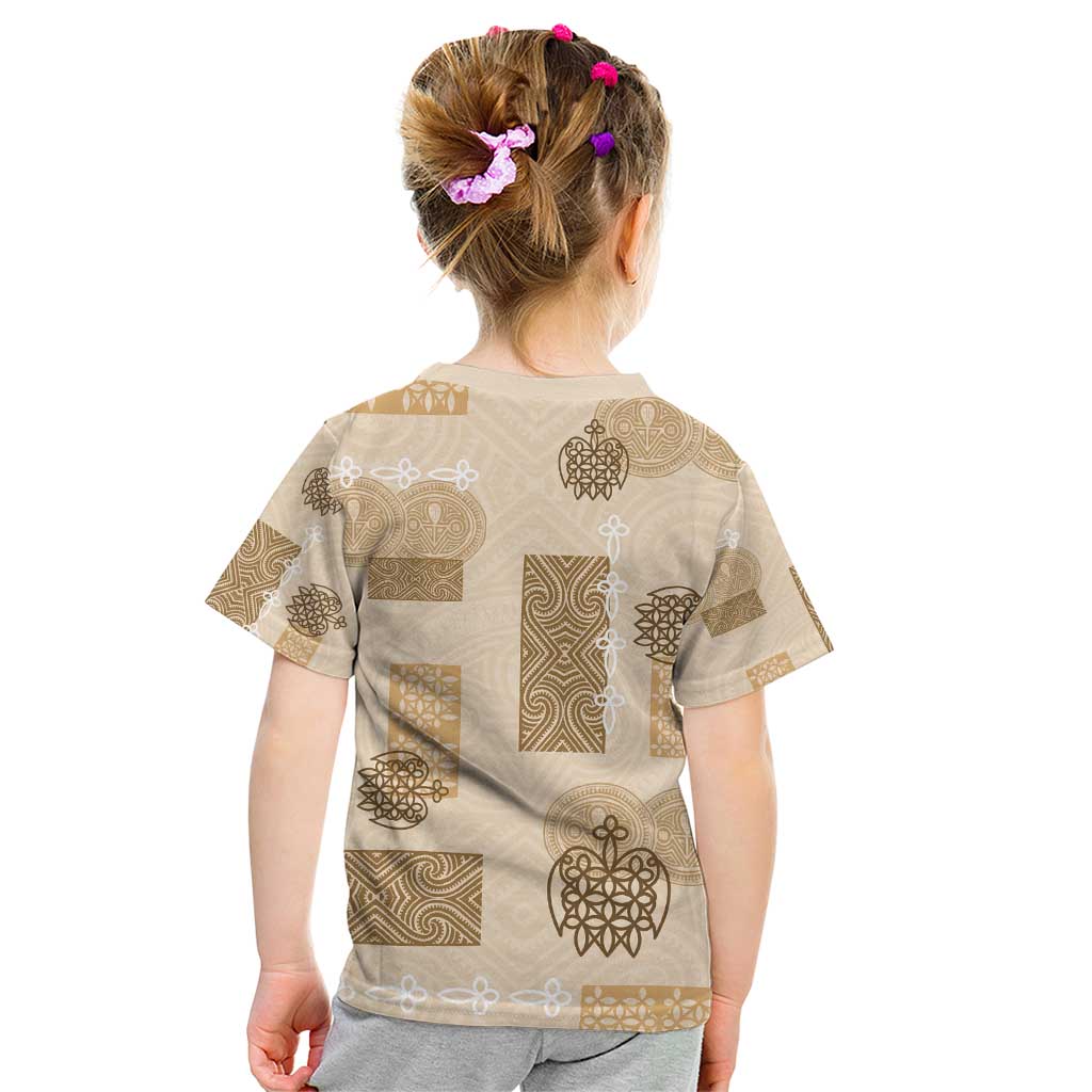 Vintage Lapita Kid T Shirt Iconic Double Face Pattern Beige