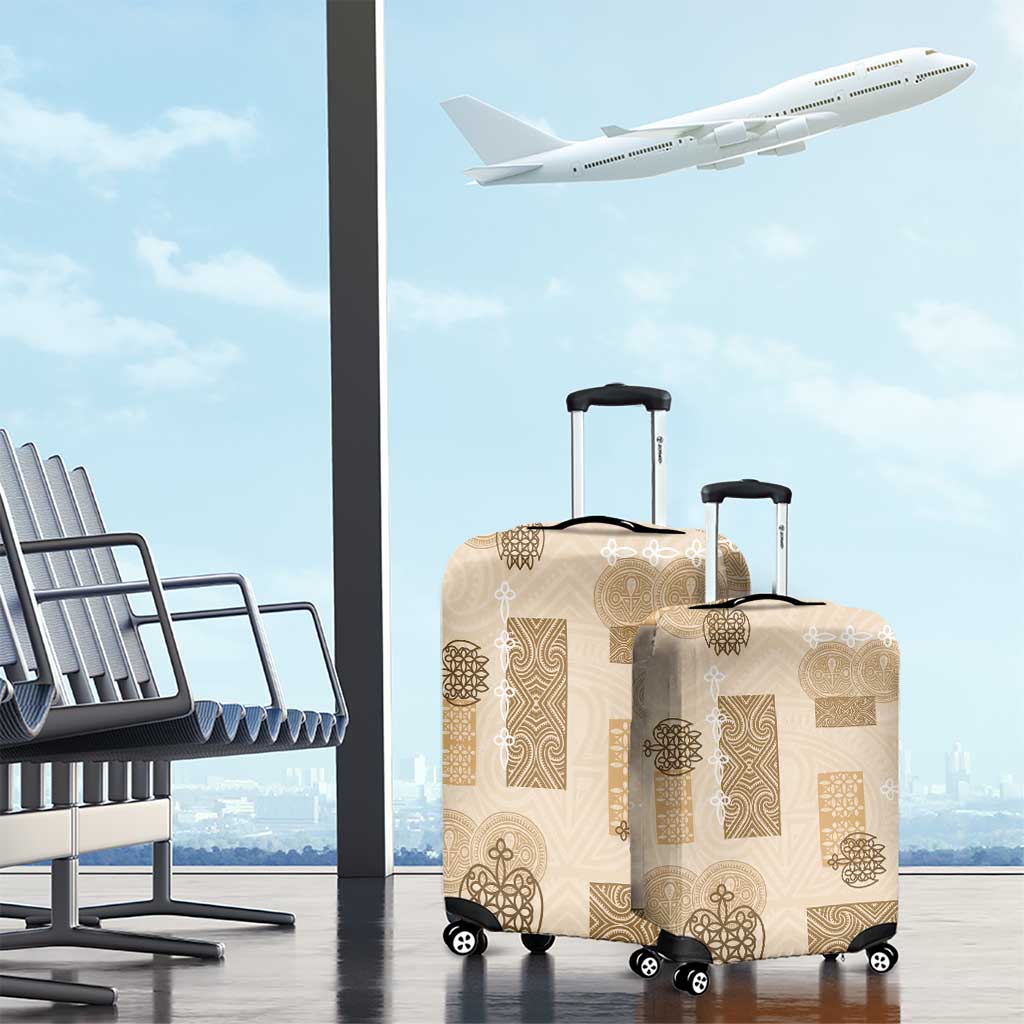 Vintage Lapita Luggage Cover Iconic Double Face Pattern Beige