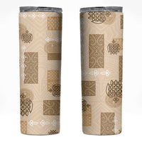 Vintage Lapita Skinny Tumbler Iconic Double Face Pattern Beige
