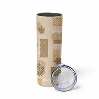 Vintage Lapita Skinny Tumbler Iconic Double Face Pattern Beige