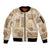 Vintage Lapita Sleeve Zip Bomber Jacket Iconic Double Face Pattern Beige