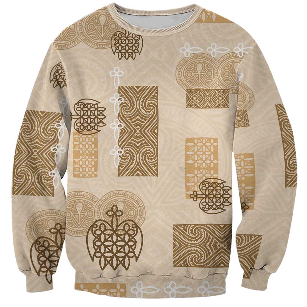 Vintage Lapita Sweatshirt Iconic Double Face Pattern Beige