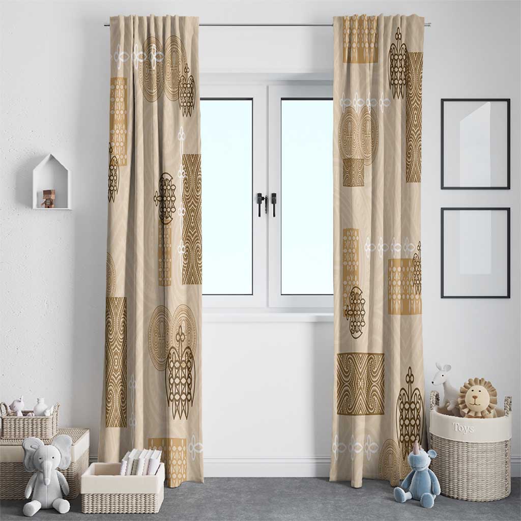 Vintage Lapita Window Curtain Iconic Double Face Pattern Beige