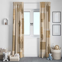 Vintage Lapita Window Curtain Iconic Double Face Pattern Beige