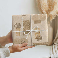 Vintage Lapita Wrapping Paper Iconic Double Face Pattern Beige - Polynesian Pride