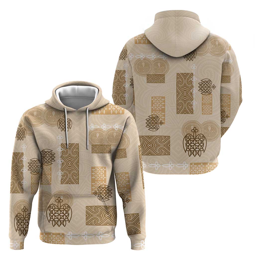 Vintage Lapita Zip Hoodie Iconic Double Face Pattern Beige