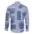 Vintage Lapita Family Matching Mermaid Dress and Hawaiian Shirt Iconic Double Face Pattern Blue
