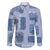 Vintage Lapita Family Matching Short Sleeve Bodycon Dress and Hawaiian Shirt Iconic Double Face Pattern Blue