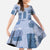 Vintage Lapita Family Matching Summer Maxi Dress and Hawaiian Shirt Iconic Double Face Pattern Blue