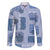 Vintage Lapita Family Matching Summer Maxi Dress and Hawaiian Shirt Iconic Double Face Pattern Blue