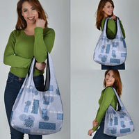 Vintage Lapita Grocery Bag Iconic Double Face Pattern Blue