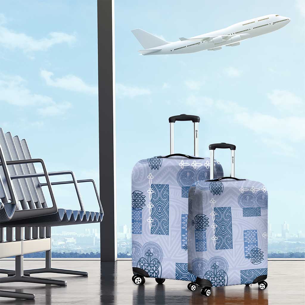 Vintage Lapita Luggage Cover Iconic Double Face Pattern Blue