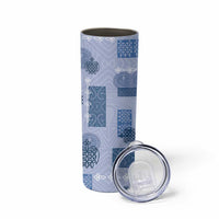 Vintage Lapita Skinny Tumbler Iconic Double Face Pattern Blue