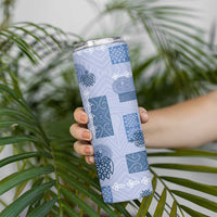 Vintage Lapita Skinny Tumbler Iconic Double Face Pattern Blue