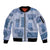 Vintage Lapita Sleeve Zip Bomber Jacket Iconic Double Face Pattern Blue