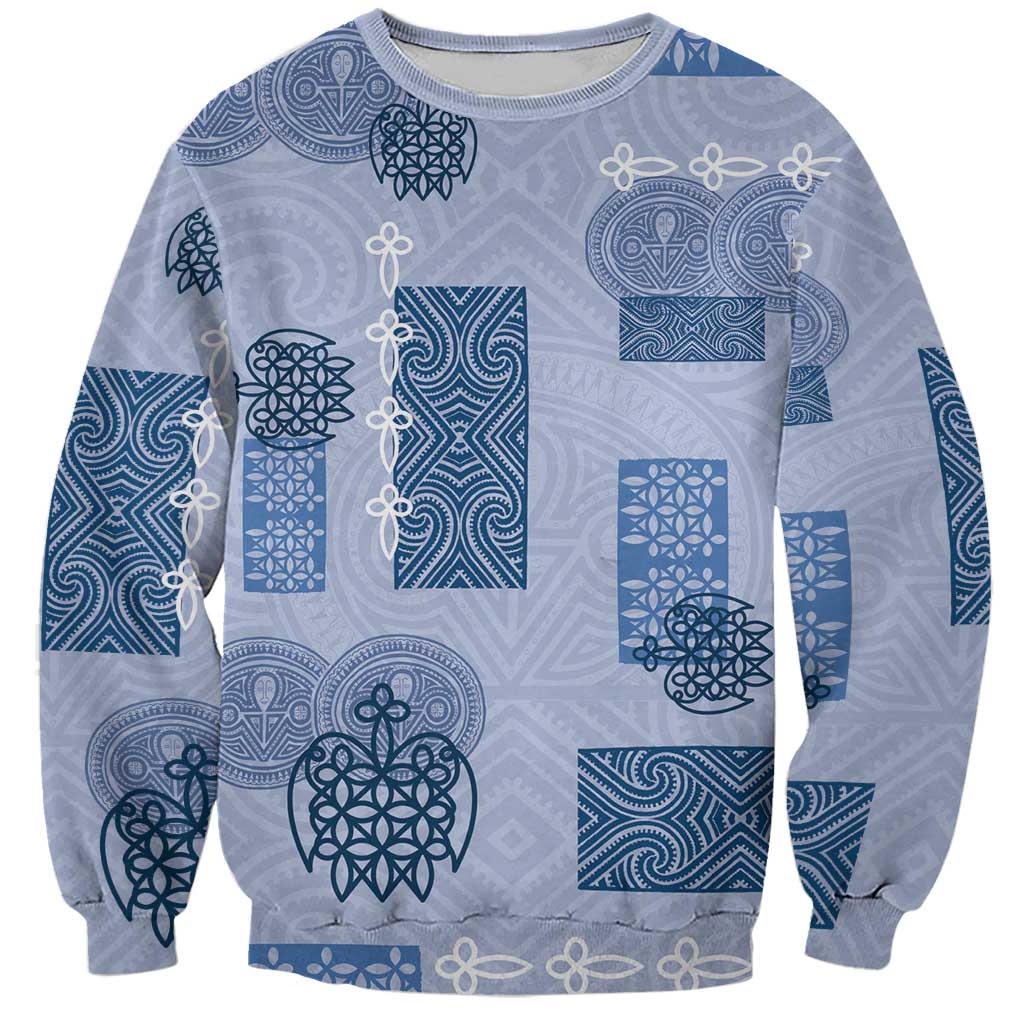 Vintage Lapita Sweatshirt Iconic Double Face Pattern Blue