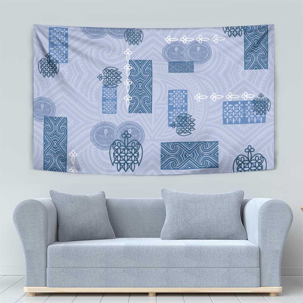 Vintage Lapita Tapestry Iconic Double Face Pattern Blue