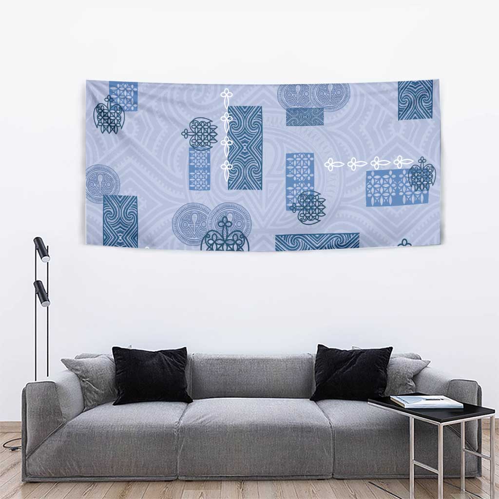 Vintage Lapita Tapestry Iconic Double Face Pattern Blue