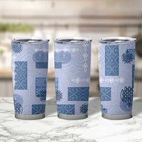 Vintage Lapita Tumbler Cup Iconic Double Face Pattern Blue