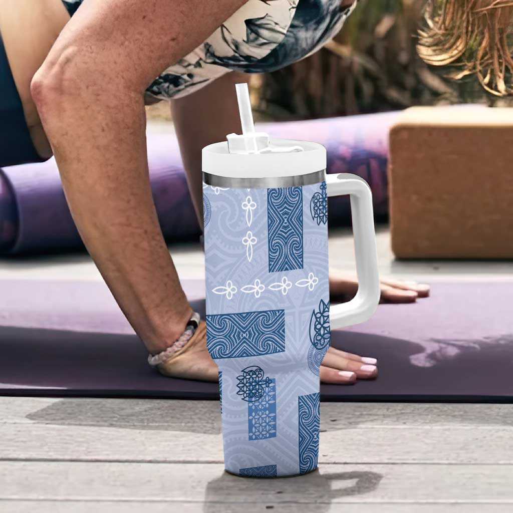 Vintage Lapita Tumbler With Handle Iconic Double Face Pattern Blue