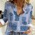 Vintage Lapita Women Casual Shirt Iconic Double Face Pattern Blue
