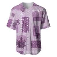 Vintage Lapita Baseball Jersey Iconic Double Face Pattern Violet