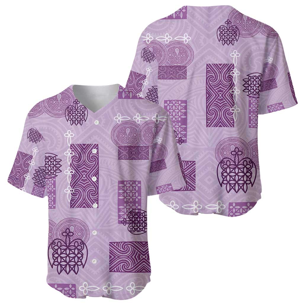 Vintage Lapita Baseball Jersey Iconic Double Face Pattern Violet