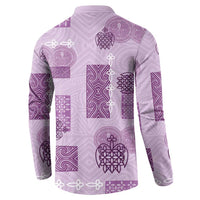 Vintage Lapita Button Sweatshirt Iconic Double Face Pattern Violet
