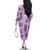 Vintage Lapita Family Matching Off The Shoulder Long Sleeve Dress and Hawaiian Shirt Iconic Double Face Pattern Violet
