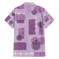 Vintage Lapita Family Matching Puletasi and Hawaiian Shirt Iconic Double Face Pattern Violet